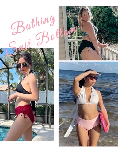 Bonneuitbebe Women's Bikini Bottoms Full Coverage Swim Bottoms Mid Waisted Swimsuit Bathing Suit Bottom4