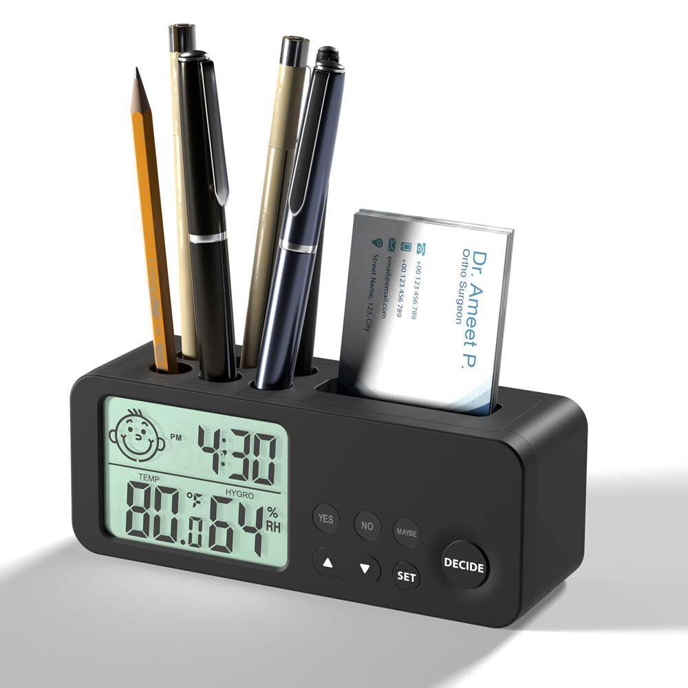See full amazon price history chart for eo Digital Alarm Clock with Decision Making Pen Stand Card Holder Mini Alarm Clock for Students Study Table Bedroom Home Office Dual Alarm Temperature Humidity (Decider) (Black) eo Digital Alarm Clock with Decision Making Pen Stand Card Holder Mini Alarm Clock for Students Study Table Bedroom Home Office Dual Alarm Temperature Humidity (Decider) (Black) (B0CNKFBLCP) Amazon Price History, Amazon Price Tracker