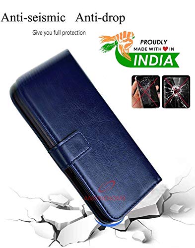 Image of Flip Case vivo Y51 | PU Leather Flip Cover Wallet Case with TPU Silicone Compatible with vivo Y51, Y31 (2021) - (Blue)