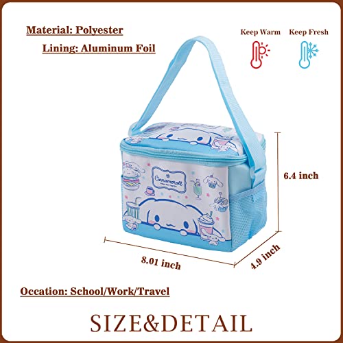 G-Ahora Cartoon Kitty Lunch Box Bag Kitty Lunch Holder Layer Kitty Cat Insulated Lunch Cooler Bag For Women Work Picnic（Lb Cinna-1） #TOP1