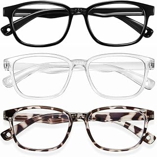 Okany 3 Pack Kids Blue Light Blocking Glasses Boys Girls Ages 3-10 | Soft nose pad design with anti-UV400 screen filter for kids homework & gaming blue blocker to relieve dry eyes strain