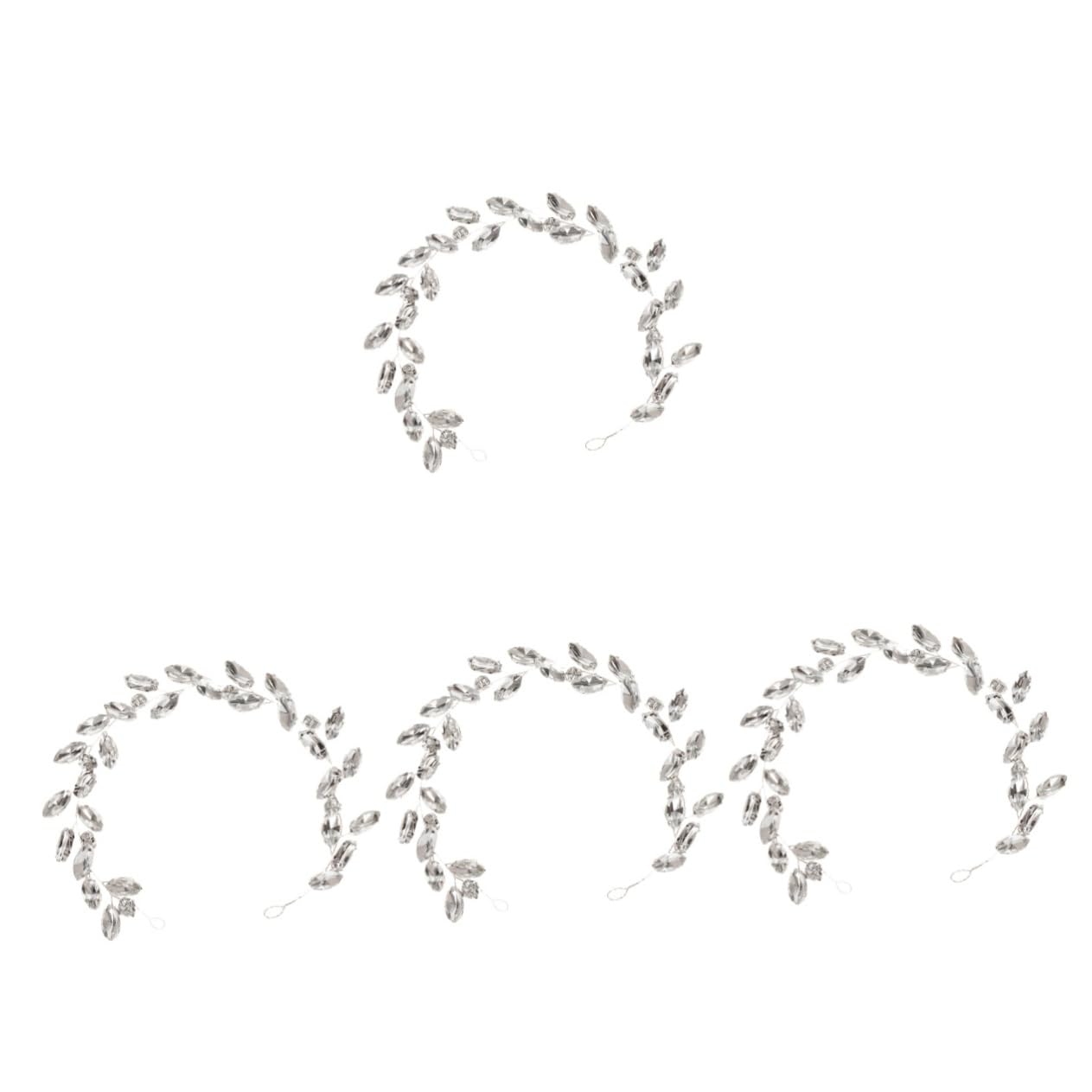 Abaodam 4 Piezas Diadema De Diamantes De Imitación Accesorios Para El Cabello Para Mujeres Diadema De Aleta Vid De Pelo Nupcial Ojo De Caballo Enredadera El Plastico Novia