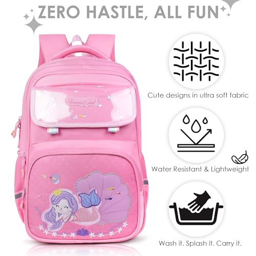 Image of BEAUTY GIRLS BY HOTSHOT MERMAID 1618| SCHOOL BAG|TUTUION BAG|COLLEGE BACKPACK |WATER RESISTANT |KIDS BAG|FOR GIRLS & WOMEN|32 LITERS SCHOOL BAG FOR GIRLS