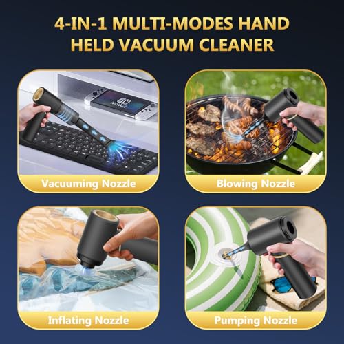 Image of BSRCO Car Vacuum Portable Cordless with 15000Pa Strong Suction, Handheld Vacuum Cleaner 4-in-1 Cordless Vacuum with 2 Suction Modes,Type-C & HEPA Filter- Lightweight(1.25lbs) for Car, Home, Pet Hair