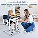 Jinrrenyi Patient Lift Transfer Chair for Elderly and Home, Portable Adjustable Height Lift Nursing Wheelchair 180° Split PU Leather and Thickened Sponge Seat