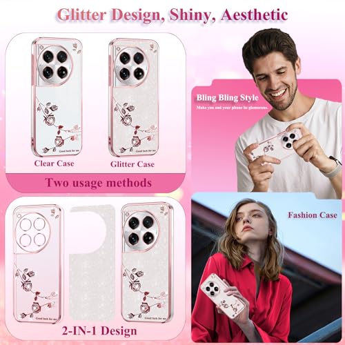 Coque OnePlus 12R transparente antichoc silicone protection à paillettes - 5