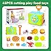 Toy Shopping Cart for Kids -45PCS 3-in-1 Toddler Shopping Cart with Pretend Play Cutting Food and DIY Emotion Learning Toys for Toddler Boys &Girls 3 4 5 6+Years Old Birthday Gift