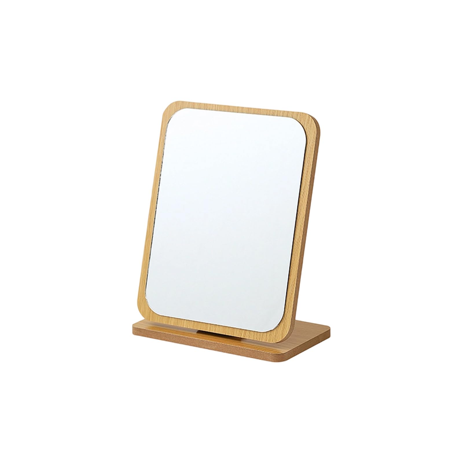 Shurhome Desktop Makeup Mirrour, Simple Portable Vanity Desk Mirrours Cosmetic Mirrours for Women Wooden Vanity