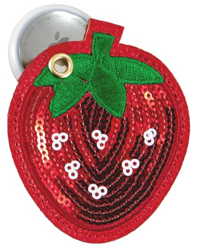 Image of Sonix Keychain Case Compatible with Apple AirTag | Protective AirTag Cover Keychain | Strawberry