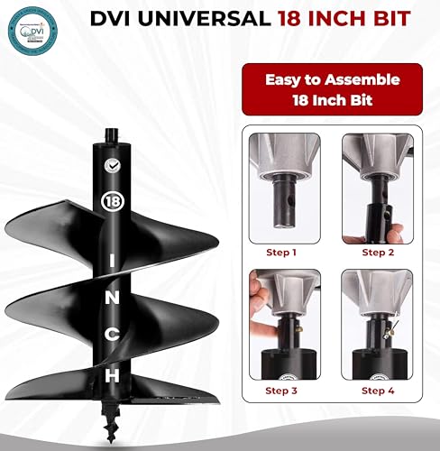 Image of DVI Universal 18 Inch Earth Auger Drill Bit /Planter | Fit In 4 Stroke 196CC Earth Auger | Made With High Metal & ISI Approved Pipe For Durablity | For Digging Holes, Plantation. (18 inch INCH BIT)