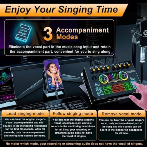 Image of Cezo X3 Professional Live Streaming USB Audio Interface with 2 mic inputs, Multi-Channel Mixer output For Karaoke, Mobile /PC Streaming, Live Audio Broadcasting |Singing, Recording, Gaming