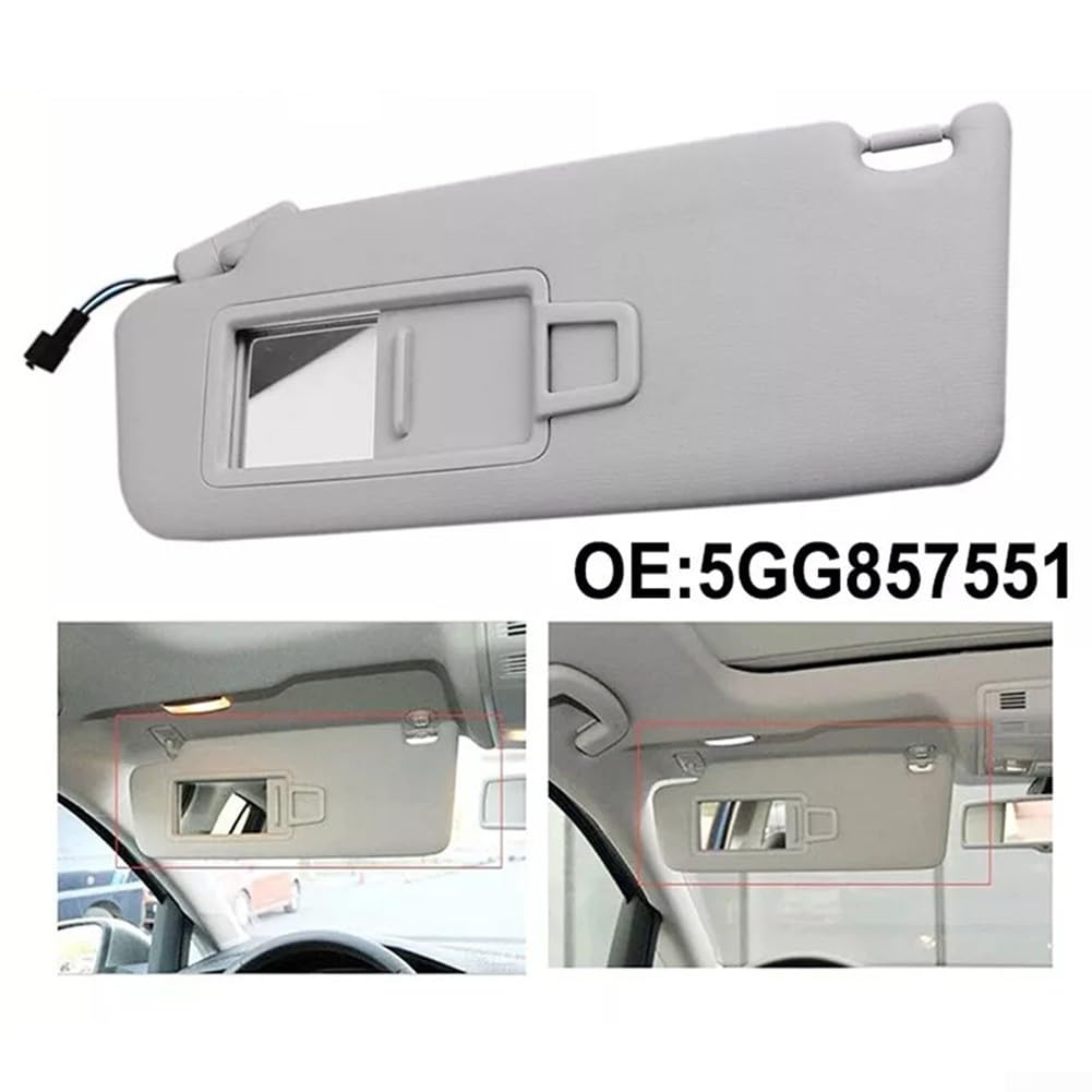 Parasole di ricambio per auto anteriore sinistro con specchietto progettato per adattarsi ai modelli tra cui Golf MK7 e Passat B8 OEM n. 5GG857551