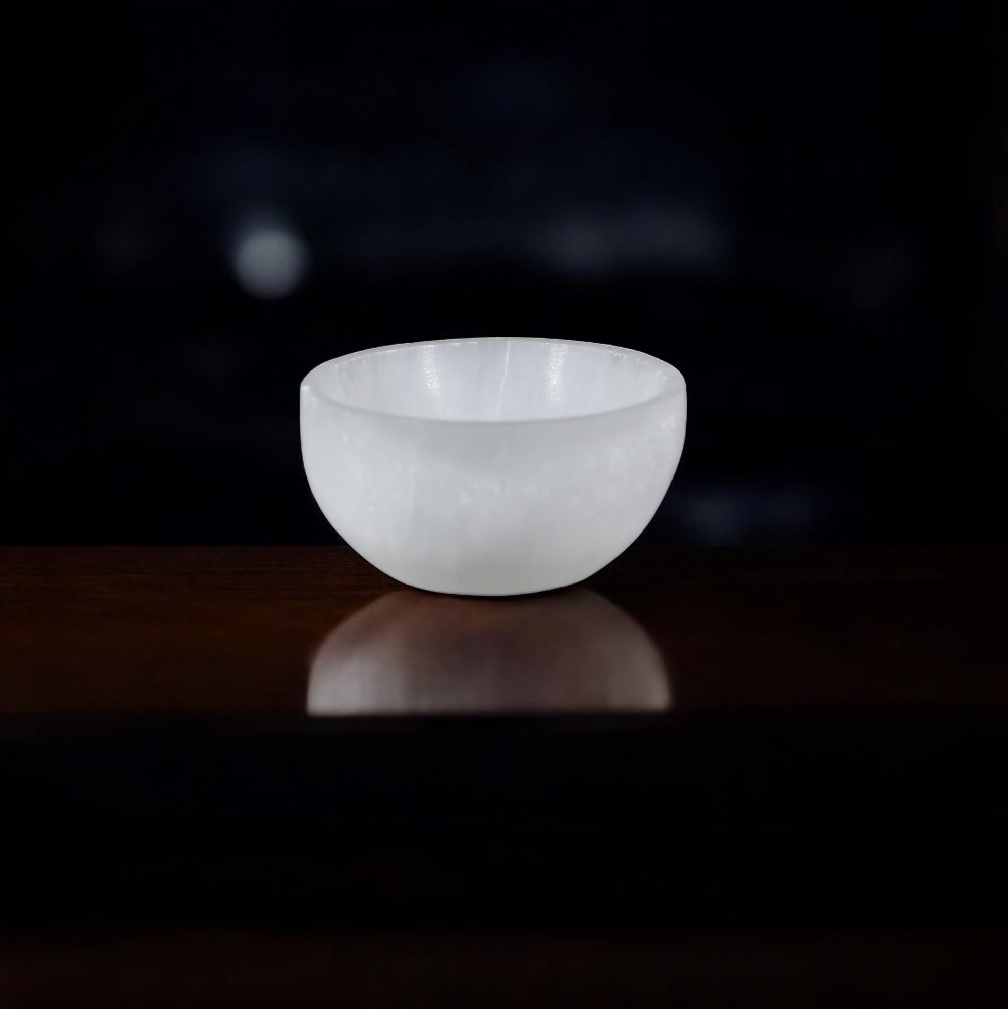 Ciotola Di Selenite Naturale 9,5cm | Ciotola Rotonda In Pietra Preziosa Per Decorazione E Meditazione - Foto 8