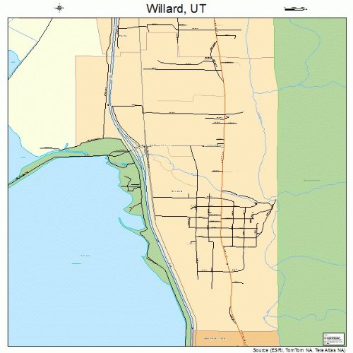 Large Street & Road Map of Willard, Utah UT Printed poster size wall
