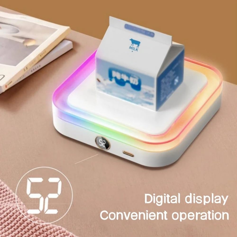 Calentador de tazas de café con luz nocturna colorida, calentador de tazas de café USB, calentador de tazas de temperatura de 3 engranajes, posavasos de calefacción, almohadilla para té, agua