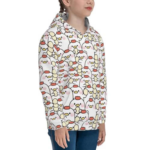 Cute Hen with Egg Kids Pullover Hoodies Boys Sweatshirts Girls Athletic Clothes with Pocket3