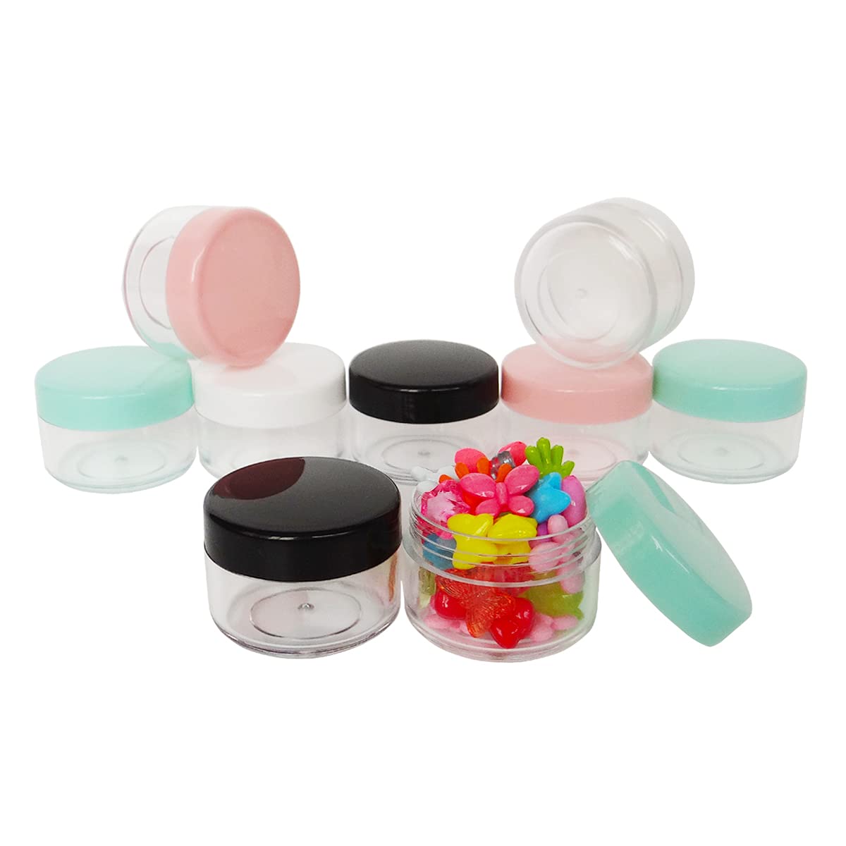 Wopanxye 20pcs 15 Gram 15ml Makeup Jars, Small Plastic Cosmetic Sample Empty Container, Plastic Round Pot Screw Cap Lid - Image 3