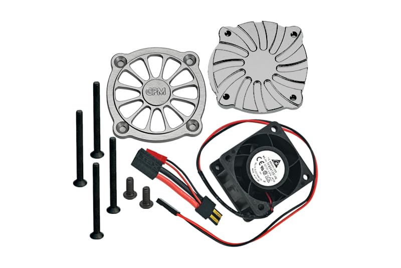 Traxxas Unlimited Desert Racer 4X4 (#85076-4) Upgrade Parts Aluminium Motor Heatsink With Cooling Fan - 1 Set Grey Silver
