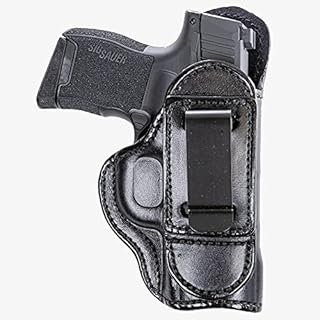 Maxx Carry Tuckable IWB Leather Holster Fits SIG P365. Inside The Pants Holster for Tuck in Conceal Carry, Black, Right Hand Draw.