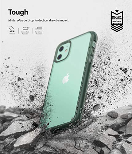 Image of Ringke Fusion for iPhone 11 Case Back Cover, Transparent PC Back TPU Bumper Scratch Resistant Natural Form Phone Cover for iPhone 11 Back Cover Case - Pine Green