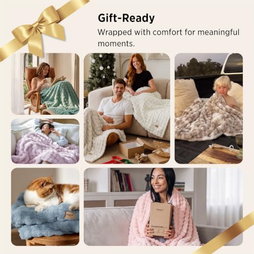 Bedsure Cloud Bubble Blanket Soft Cozy Throw Off White 50 60 - image 6