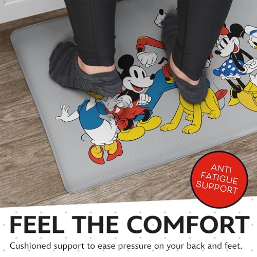 Image of Disney Mickey Anti-Fatigue Kitchen Mats for Floor, 17x47, Non-Slip