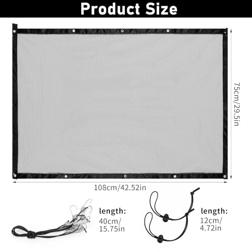 Grevosea Hundenetz Auto Schutznetz Trennnetz Tragbares Doppelschicht Auto Sicherheitsnetz 108 * 75cm Verstellbares Sicherheitsnetz mit 4 Haken Fahrzeug Sicherheitsnetz für Hunde für SUV Rückhaltenetz