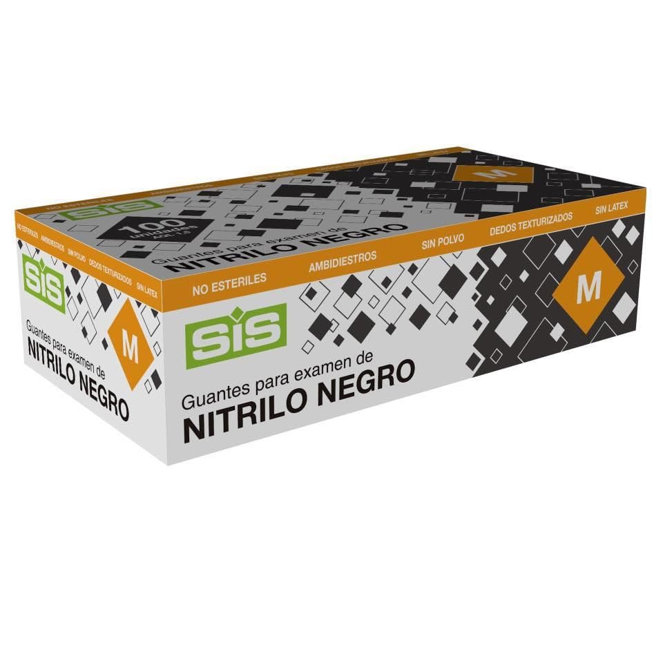 200 Guantes Nitrilo Negro - Envio 24h- Desechables resistentes sin polvo dispositivo médico hipoalergénicos sin látex | Médicos, Chef, Esteticistas, Dentista, Tatuadores, Uso alimentario (200, M)