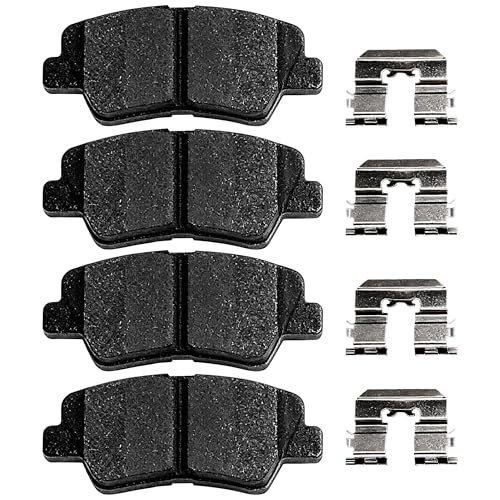 Image of Brake Pads Rear Set Compatible with Hyundai Azera Sonata Elantra, Kia Soul V4 Amanti V6 Rear Brakes Semi-Metallic D1313