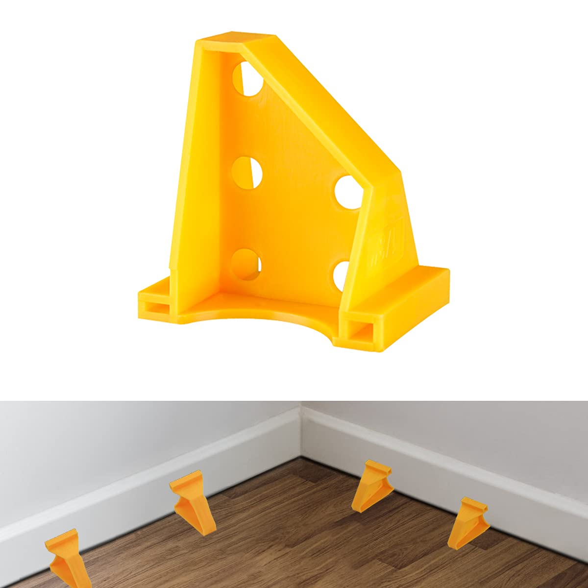 Upgraded Flooring Spacers Kit with 1/4” & 1/3” Gap - Wood Floor Install Tool for Laminate, Vinyl Plank Flooring Installation (20, Yellow, 1/3-1/4)