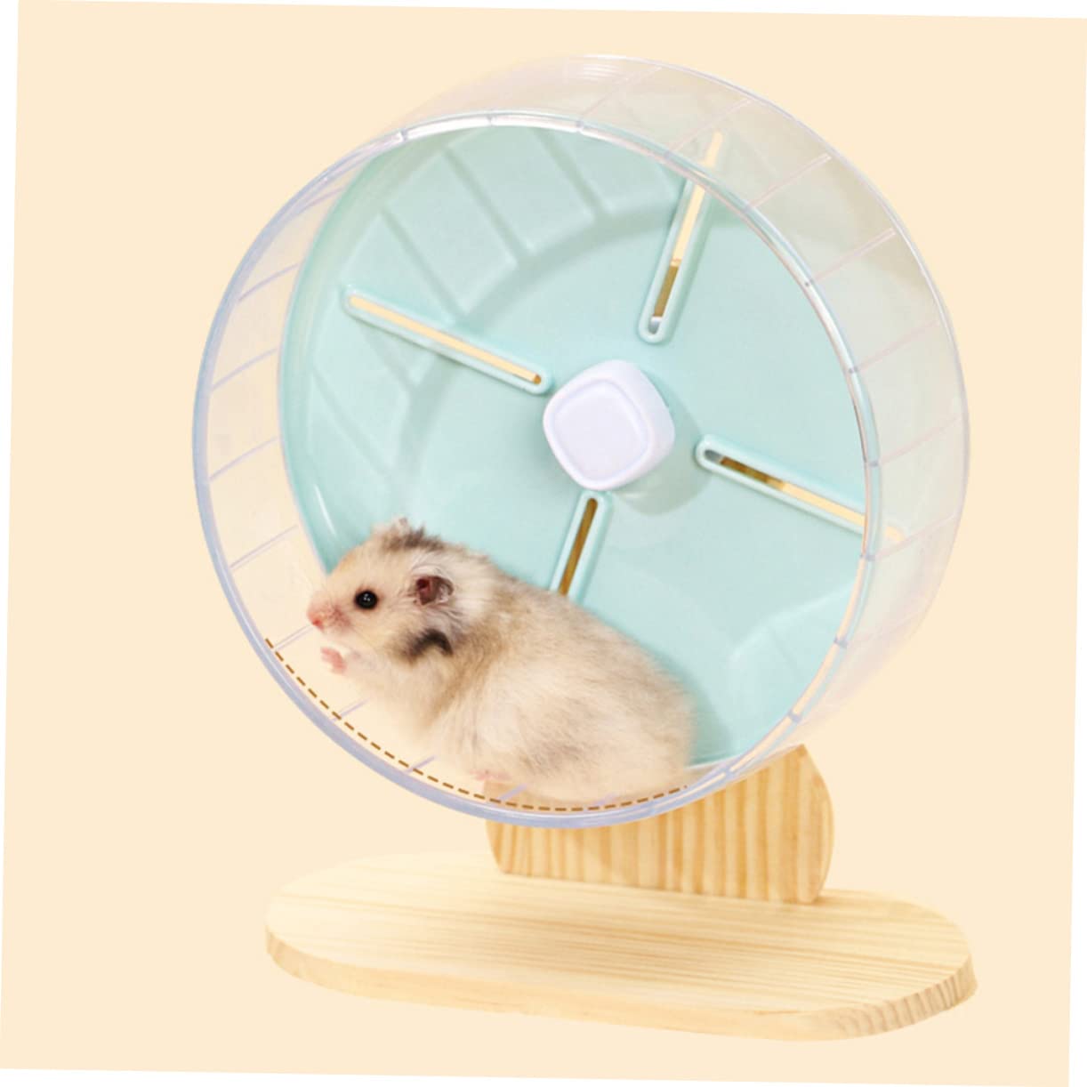 Didiseaon Rueda Silenciosa para Hámster de 20cm Soporte Estable, Material Abs y Madera, Diseño Antiestrés para Jaulas y Deportes de Mascotas