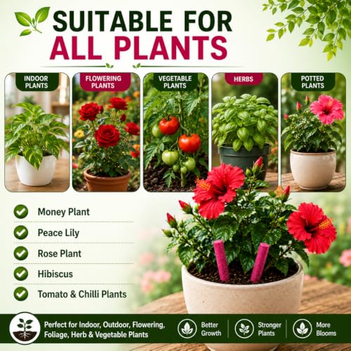 Image of Indian Gardens - Flower Boosting Sticks (Pack of 40) for Flowering Plants | Slow Release Fertilizer Sticks | Promotes Vibrant Flowers | Easy to Use Plant Food | Suitable for All Flowering Plants