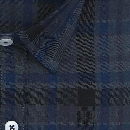 Image of GHPC 100% Cotton Checkered Half Sleeves Regular Fit Formal Shirt for Men