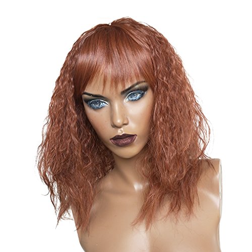 Namecute Cosplay Wigs for Women Long Synthetic Wavy Curly Reddish Brown Wig (M3355)