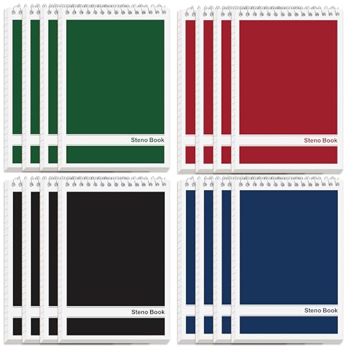 Carnet Steno 15,2 x 22,9 cm lot de 12 blocs-notes à spirale supérieure avec lignage Gregg Rule