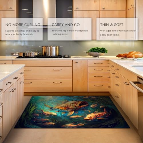 Tapis ocean 180x240cm lavable et pliable decor de mer
