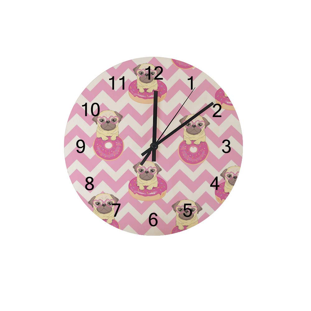 Horloge murale ronde carlin rose pour une déco de salon et cuisine