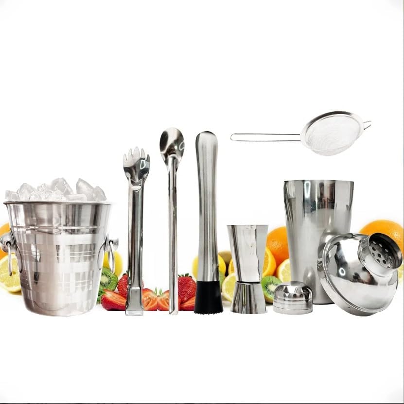 Kit Caipirinha Profissional 7 Peças Inox Coqueteleira 500 Ml, Soc...