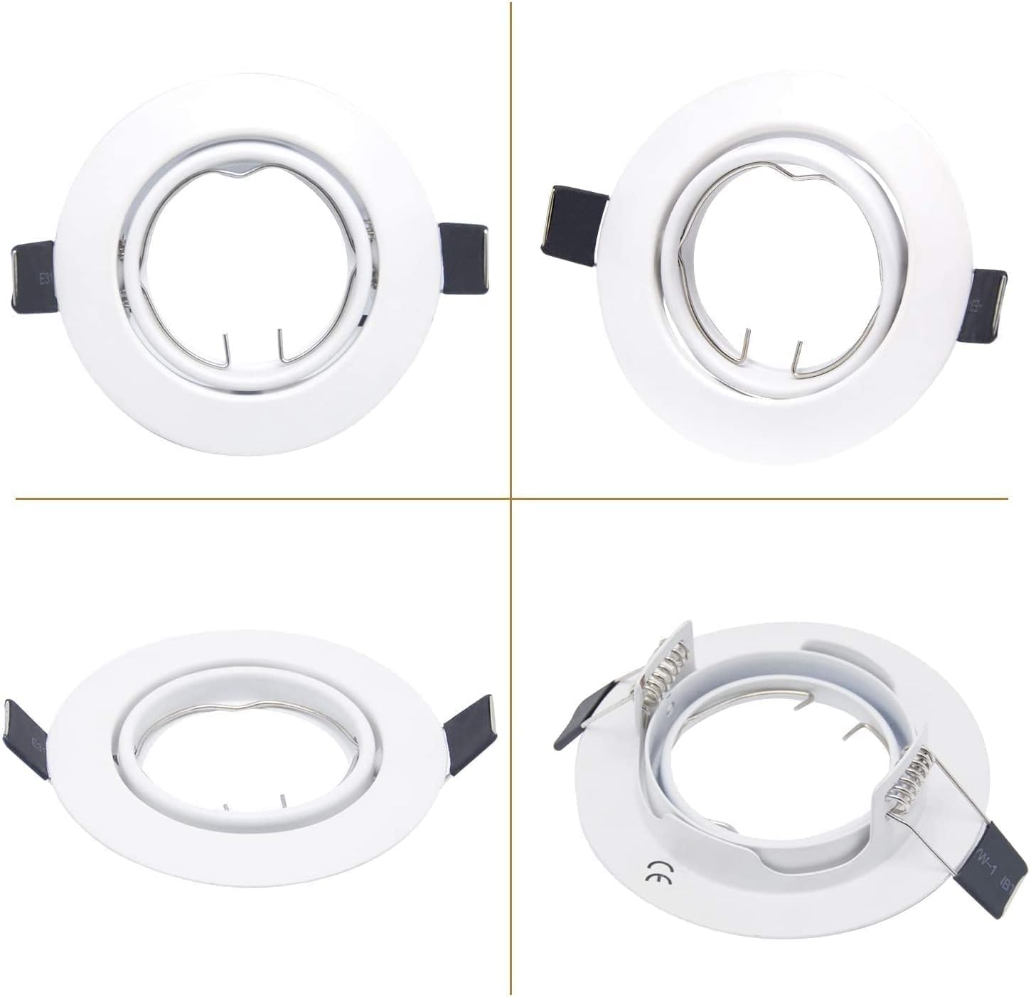 Allesgute 30er Set LED Einbaustrahler GU10 Einbaurahmen Roud Matt Weiß Schwenkbar Einbauleuchten 230V led spots 68mm Lochdurchmesser inkl. GU10 Fassung für Lampe oder Halogen