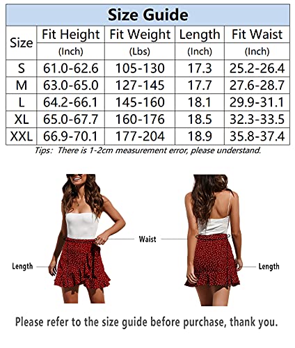 Relipop Women's Stretchy Cotton High Waist Ruffle Wrap Tie Knot Fishtail Mini Skirt (T5, Medium) #TOP5