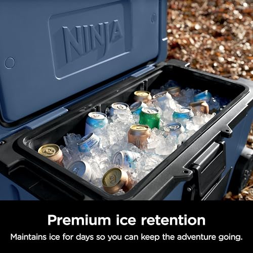 Image of Ninja | FrostVault 65QT | Insulated with Temp Dry Storage Drawer | Keeps Ice Cold for Days | for the Beach, Camping, Picnics & More | Lakeshore Blue | FB265BL