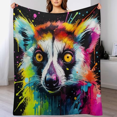 Manta para sofá o salón Lemur de franela suave y compacta 2