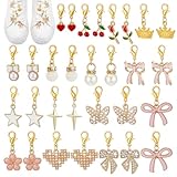 PH PandaHall 30pcs 15 Styles Gold Tone Shoe Charms, Shoe Charms for Sneakers Gold Tone Bow Pendant Lobster Clasp Shoe Jewelry Accessories Kit for Sneakers Boots Socks Keychain Bracelet Making