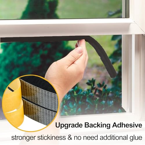 High Density Foam Tape Air Conditioner Window Seal, 1x1 Inch Thick Foam Stripe with Adhesive for Window AC Insulation, Weather Stripping for Doors and Windows Insulation, AC Foam Tape, Black by DEMEDO - Image 5
