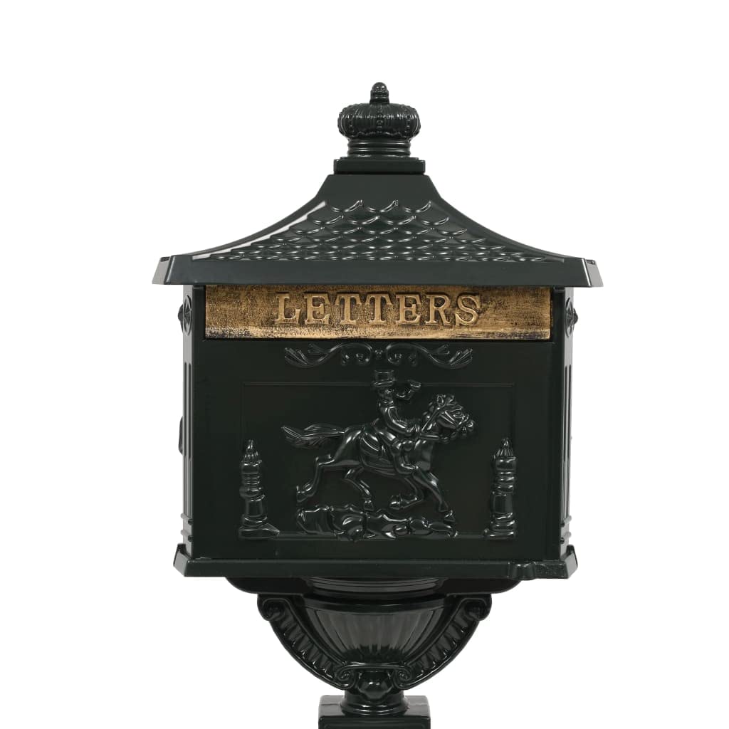 vidaXL Boîte aux Lettres sur Pied Aluminium Vintage Antirouille Vert Jardin