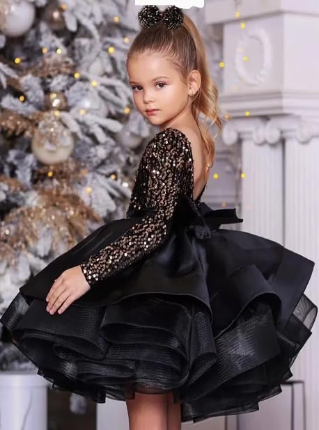 Baby Girls Dresses Flower Girl Dress Sequins Tutu Dress Sleeveless Kids Princess Birthday Dresses Size 3M-4T3