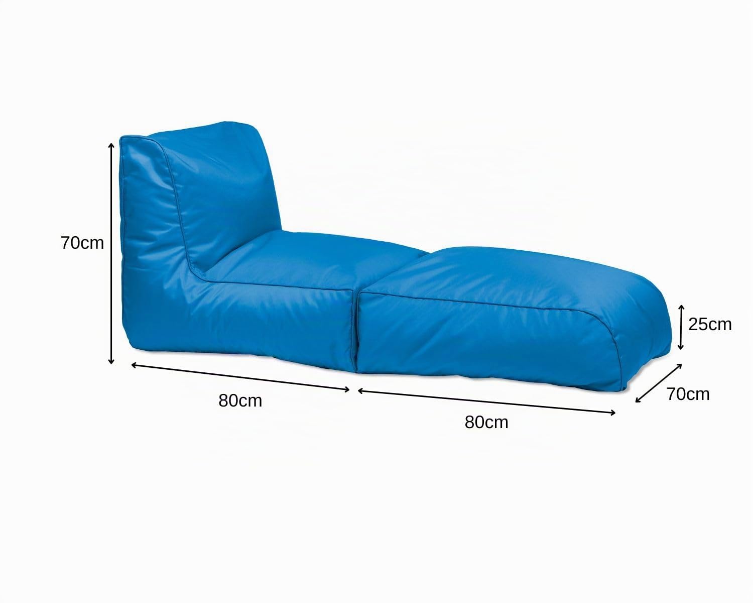 chilly pilley Pouf Pliable pour s'asseoir et s'allonger 2 en 1 - avec Remplissage EPS - Pouf géant - Enfants et Adultes - Coussin de Chaise Longue d'extérieur - Plusieurs Couleurs, crème