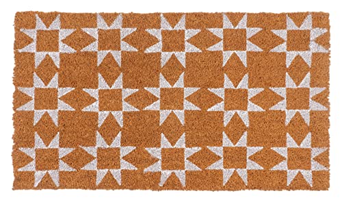 New KAF Home Coir Doormat with Heavy-Duty, Weather Resistant, Non-Slip PVC Backing | 17 by 30 Inches, 0.6 Inch Pile Height | Perfect for Indoor and Outdoor Use (White)