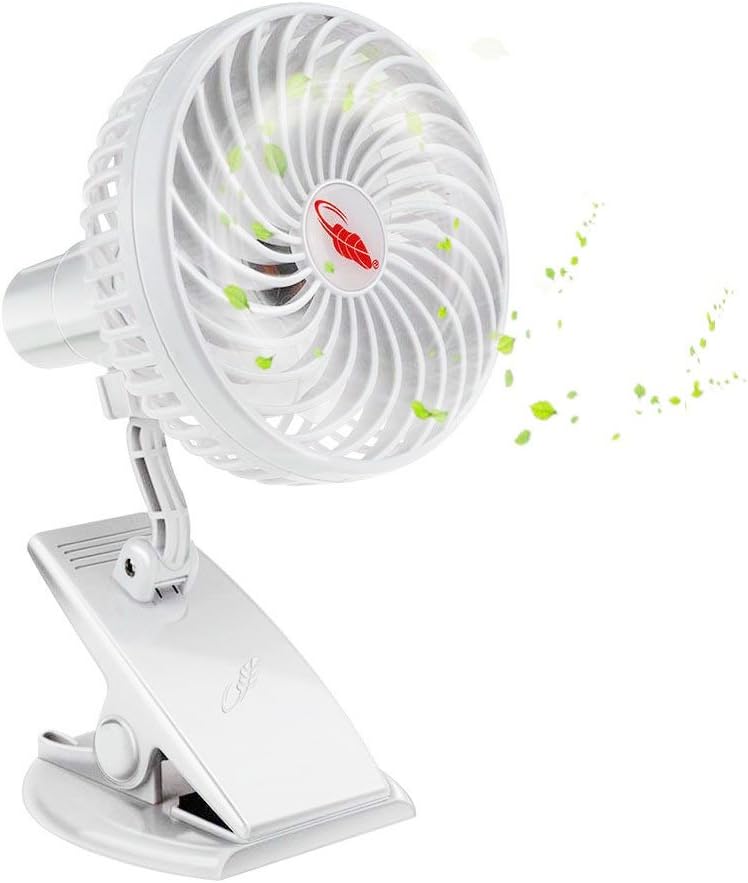 LINGSFIRE Rechargeable Battery Clip on Fan Mini Desk Fan