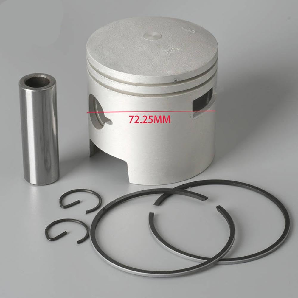 Ensemble d'anneaux de Piston et de Piston Compatible avec Le Moteur Hors-Bord de 2 Traits 0. 25 mm O/S s'adapte aux modèles de 25 ch 30 également N-11635 N-11635-00 N-11635-HO 00